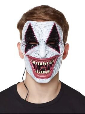 Laughing EL Wire Riot Clown Half Mask